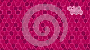 Vector abstract, geometric background, pink magentat hexagonal shapes on a dark red background
